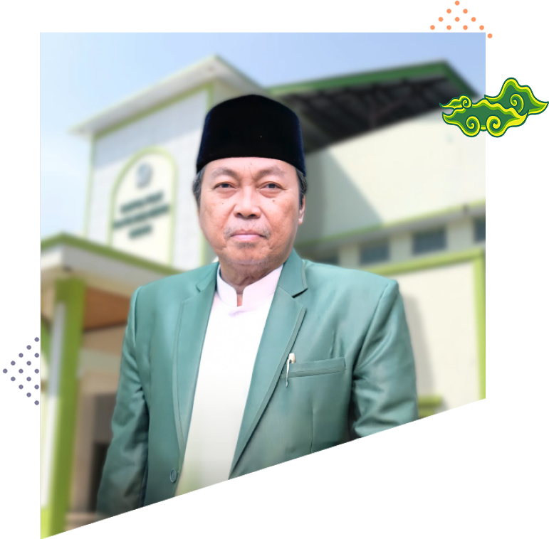 Foundation leader seated formally with a gentle, welcoming smile, wearing traditional attire, hands resting calmly, surrounded by office furnishings and organizational emblems, atmosphere conveys warmth and approachability
